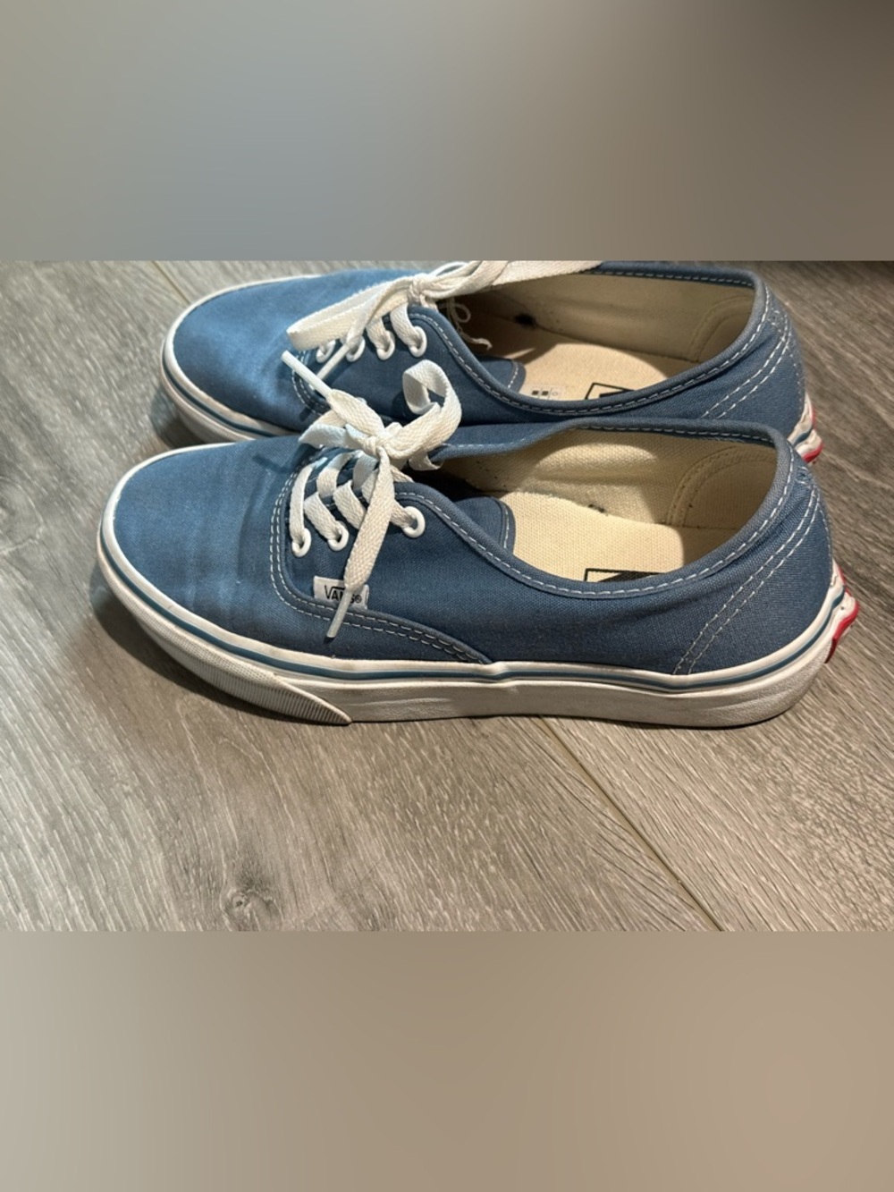 Vans Blue Canvas Low-Top Sneakers with White Laces